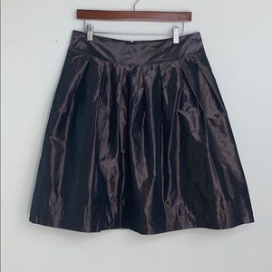 BR eggplant purple taffeta pleated flare skirt